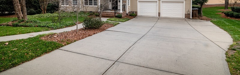 Image of a concrete driveway having contraction joints