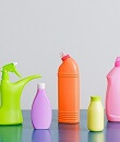 An image of five bottles of cleaning agents