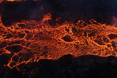 Picture showing magma creating volcanic rocks