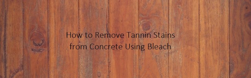 Wood background on a title "How to Remove Tannin Stains from Concrete Using Bleach"
